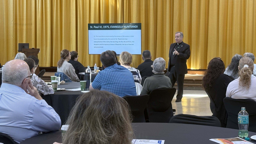 Bishop McClory speaks at Saturday Formation
